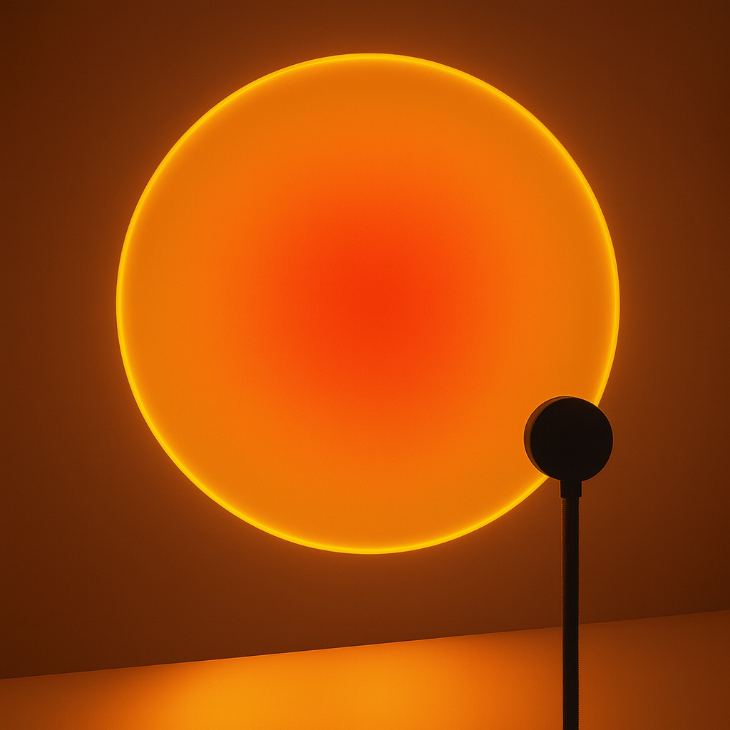 Golden Hour Sunset Lamp | Rotating LED Sunset Projection Lamp for Ambient Mood Lighting