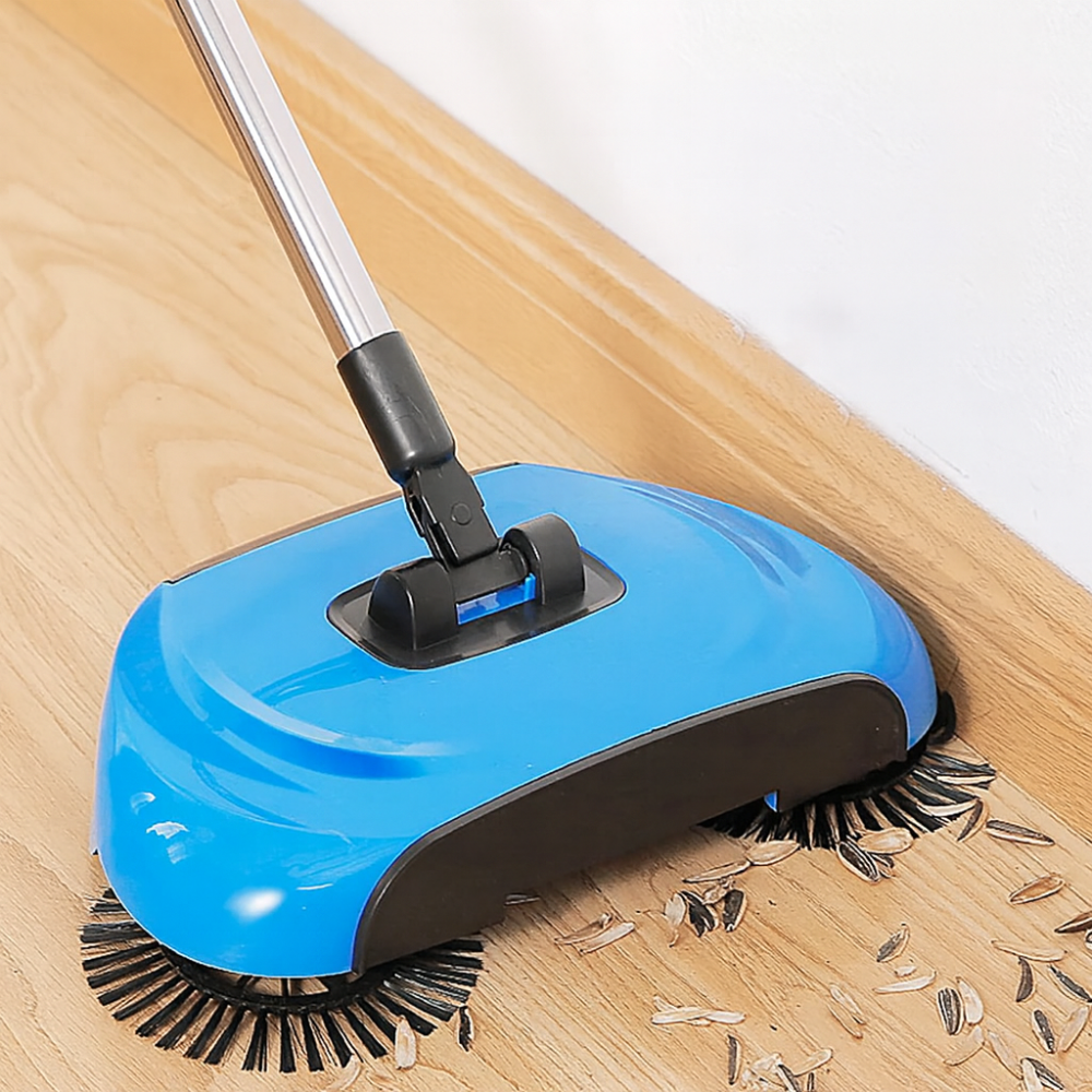 SweepEase 3-in-1 Cordless Floor Sweeper | Manual Push Sweeper with Built-In Dust Collector for Hard Floors