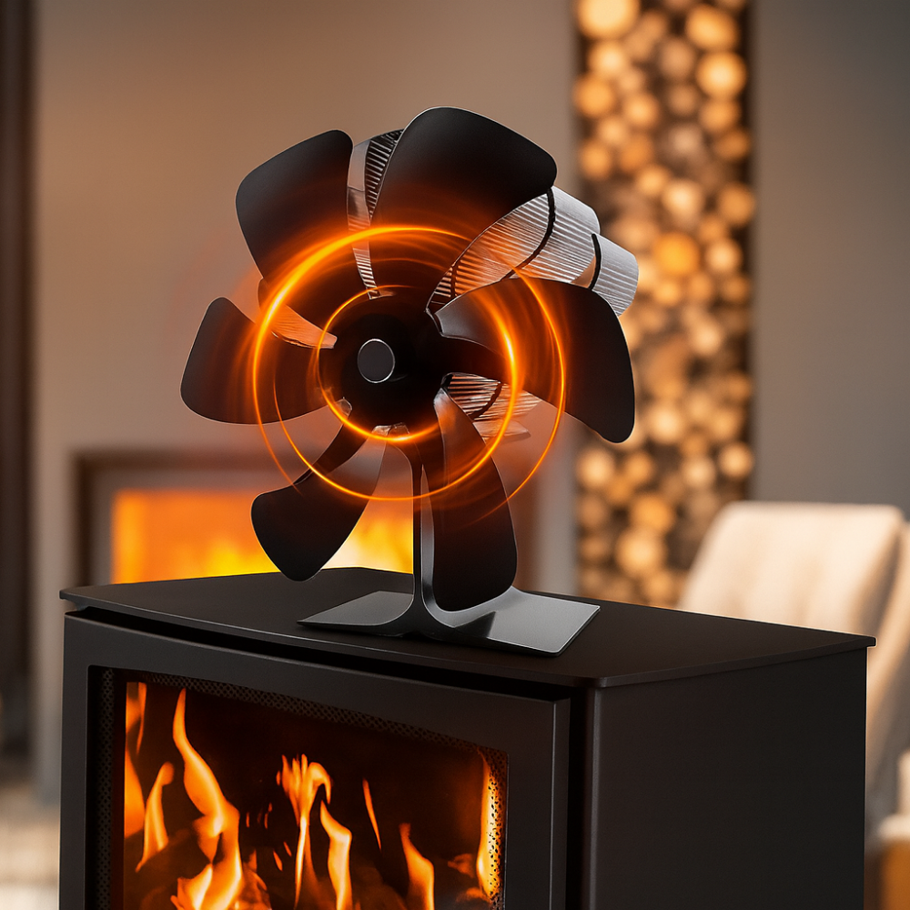 HeatFlow Stove Fan | Silent Heat Powered Fan for Wood Burning Stoves