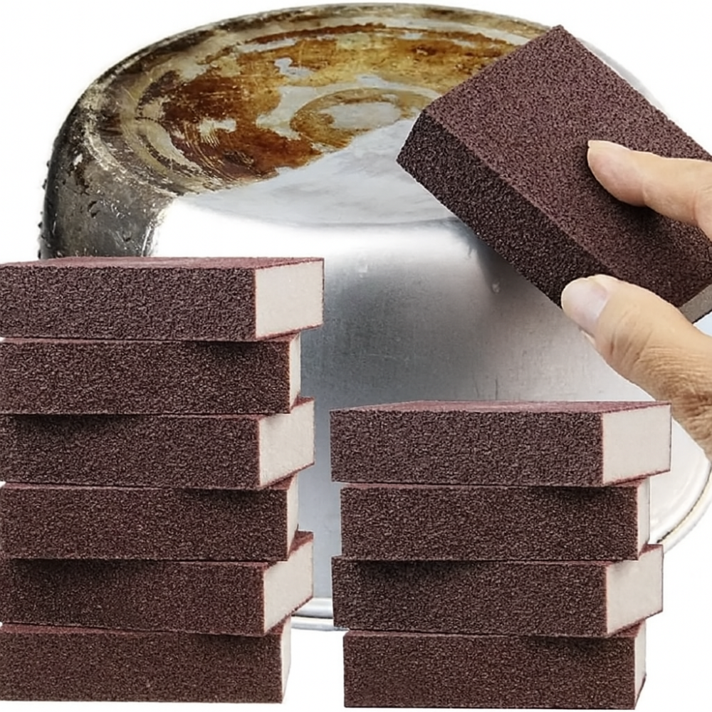 Kitchen Scouring Pads Set (10PCS) | Heavy Duty Cleaning Sponges for Burnt Pans, Oven Trays & Cookware