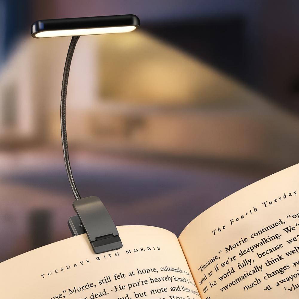 Reading Light | USB Rechargeable Clip-On Book Light with Soft Eye-Friendly LED for Night Reading