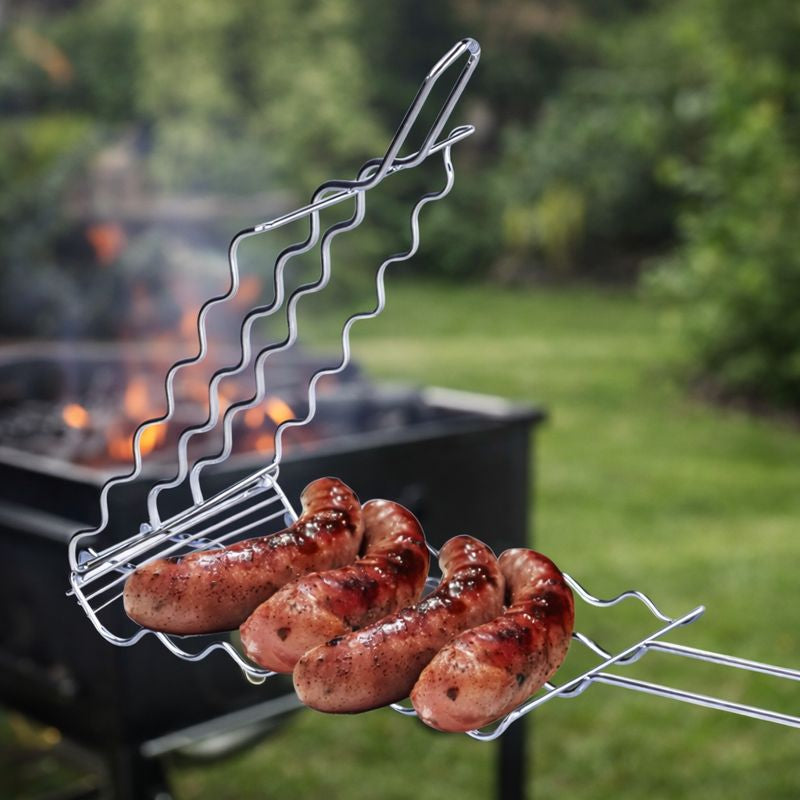 BBQ Sausage Grill Basket | Metal Grilling Rack for Even Cooking, Barbecue Accessory
