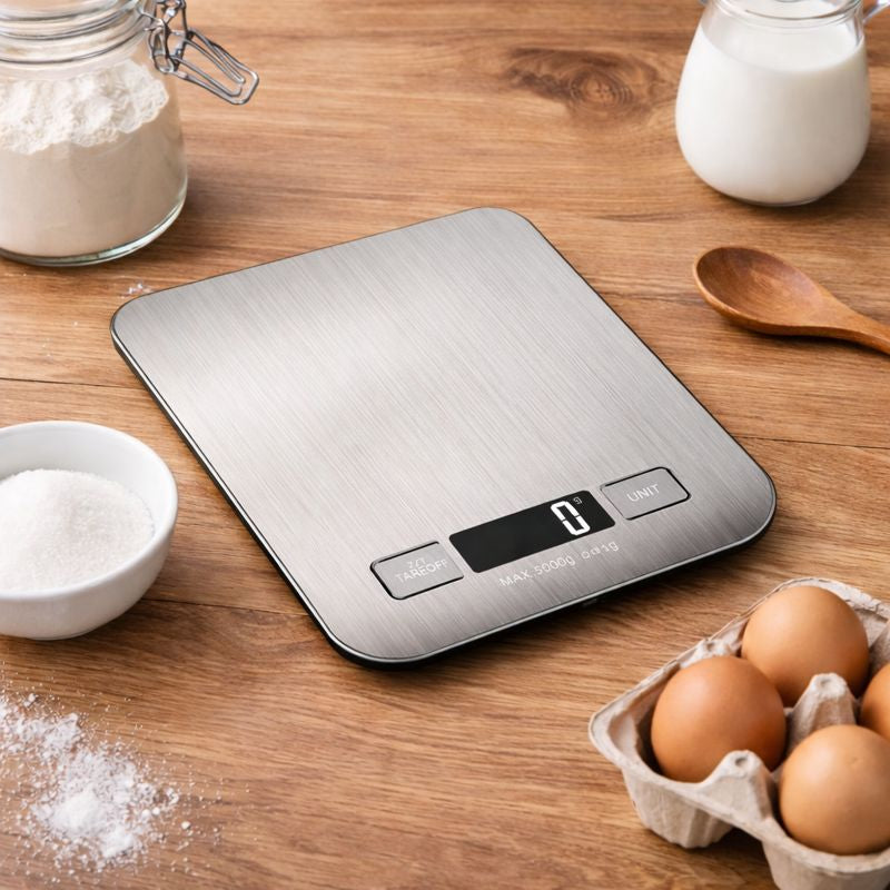 GramPro | Digital Kitchen Scale | 1g Precision, 5kg Capacity, LCD Display, Tare Function