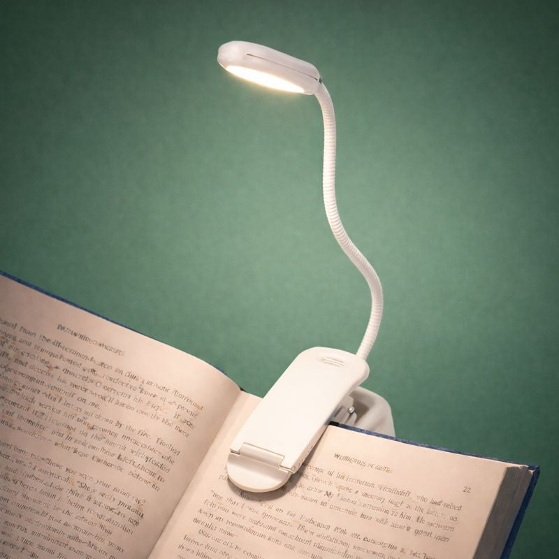 LED Book Light with Flexible Arm | Clip-On Adjustable Reading Light for Books, Bedside & Night Reading