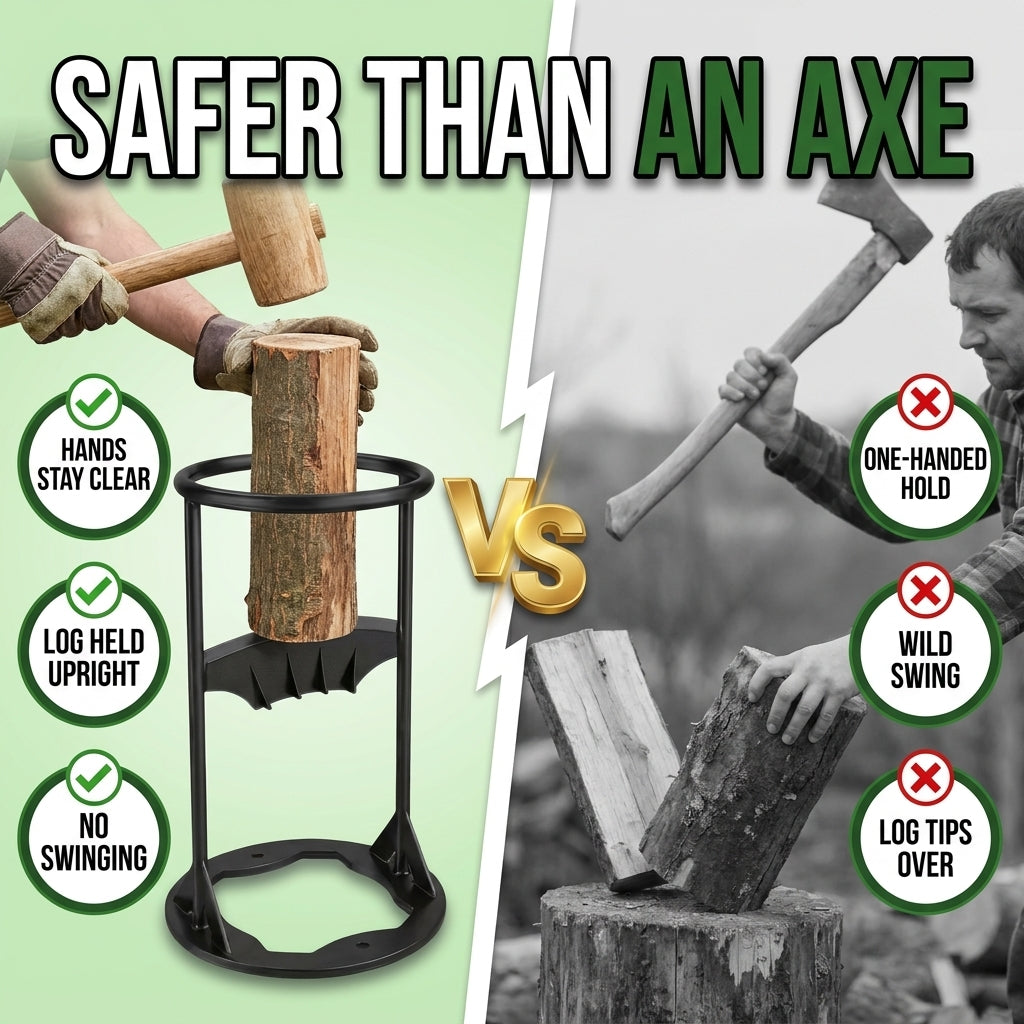 WoodGuard Firewood Splitter | Safe Manual Log Splitter for Firewood, Steel Construction